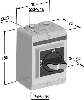 Plastkapsling IP 65 Handmanövrerade motorskyddsbrytare typ MS 5/35 med tillbehör Mått Tillbehör för MS-brytare 54 17,5 SST 031 91 M SST 08 91 MA SST 08 91 MB 131 95 178