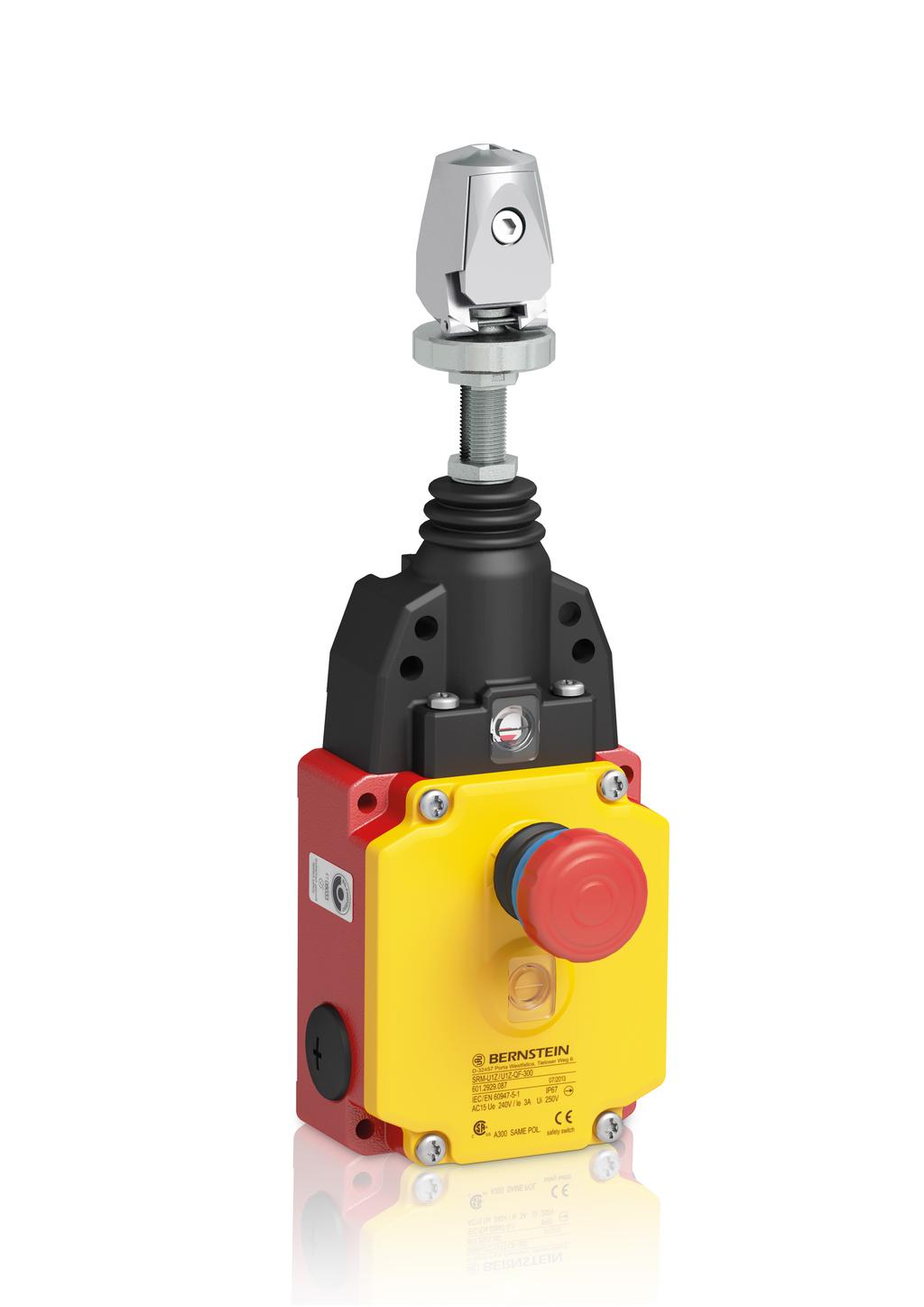 SÄKERHETSBRYTARE FRÅN BERNSTEIN LINNÖDSTOPP SRM BERNSTEIN Bernsteins serie SRM linnödstopp är godkänd enligt standarderna IEC 947-5-5, DIN EN 60947-5-5 och ISO 13850.