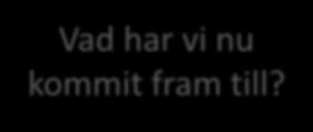 Sammanfattning Vad har vi nu kommit fram till?