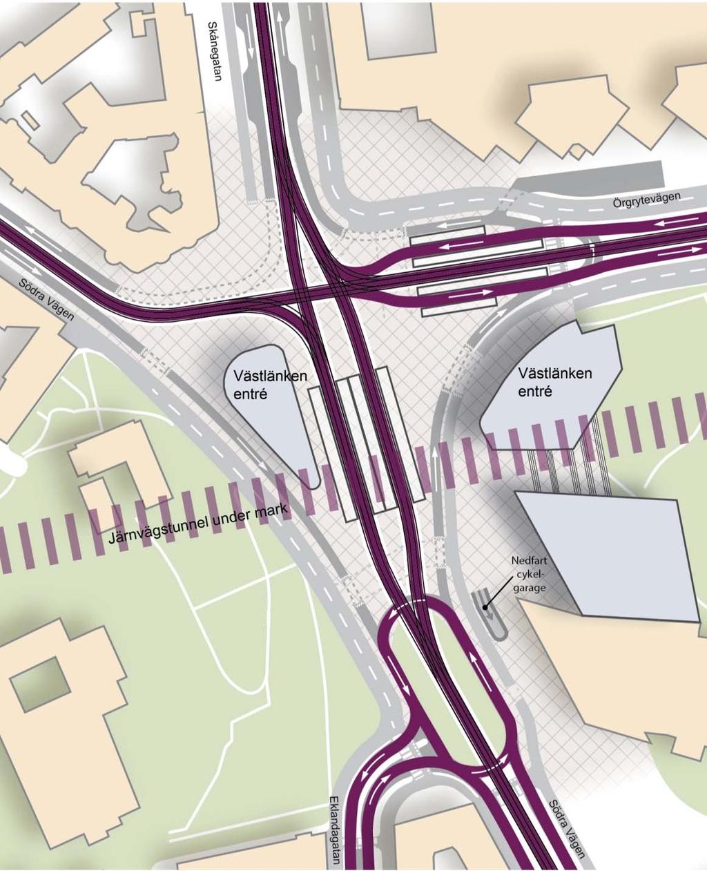 3.1.3 Kollektivtrafik Hela upprinnelsen till de nu planerade ombyggnaderna av Korsvägen är att det kollektiva resandet ska stärkas, genom tillkomsten av en ny underjordisk station för Västlänken.