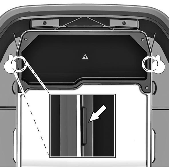 Markering på höljet 1. Dra åt de fyra skruvarna, tills markeringarna till höger och till vänster på locket över anslutningarna är i jämnhöjd med höljet. 2.