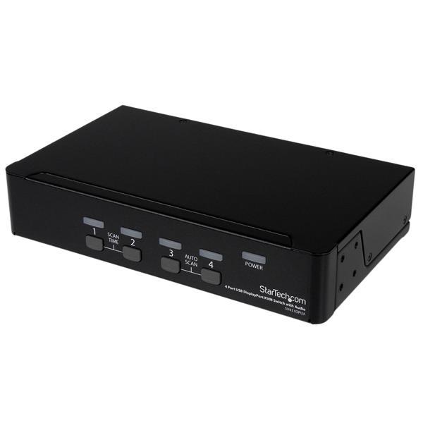 USB DisplayPort KVM-switch med 4 portar och audio Product ID: SV431DPUA SV431DPUA USB DisplayPort KVM-switchen med 4 portar och med audio kombinerar nästa generations skärmstandarder med sömlös