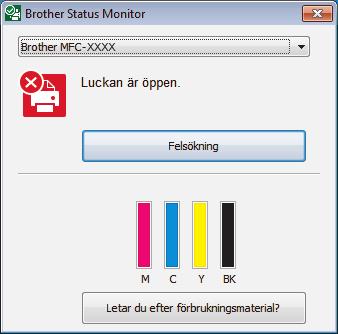 B Felsökning Använda LCD-skärmen. Följ meddelandet på LCD-skärmen.. Se instruktionerna i följande tabell över fel och underhåll. 3.