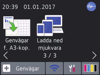 Översikt över pekskärms-lcd Det finns tre hemskärmar som du kan välja genom att trycka på d eller c.