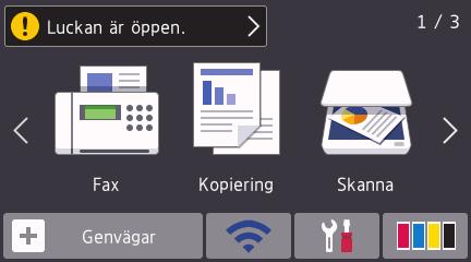 B Felsökning Använda LCD-skärmen. Följ meddelandet på LCD-skärmen.