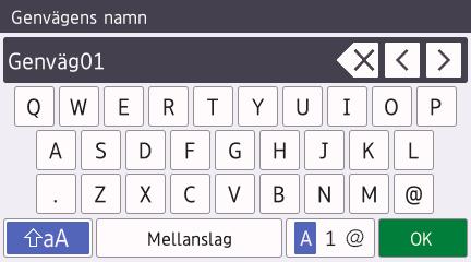 C Bilaga Ange text på din Brother-maskin Vilka tecken som finns tillgängliga kan variera från land till land. Tangentbordets layout kan skilja sig beroende på den funktion som du ställer in.