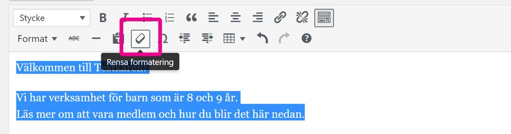 Textinnehåll Textinnehåll Formatera text I brödtextrutan skrivs eller klistras in text.