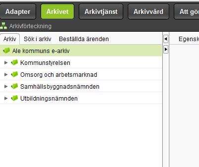 Nämnder i e-arkivet idag