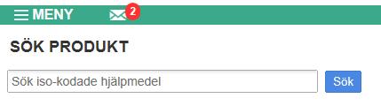 Du ser en träfflista direkt när du klickat på ISO-klassificerade hjälpmedel (ISO 9999). Träfflistan är de rader som visas under egenskaperna Kategori, Typ, Klassificering och så vidare.