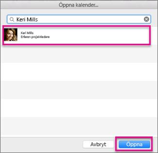 Du måste tilldela kalenderbehörigheter till varje användare som vill öppna din kalender i Outlook för Mac.
