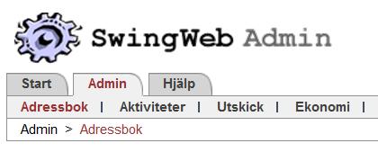 klubbens adressbok.