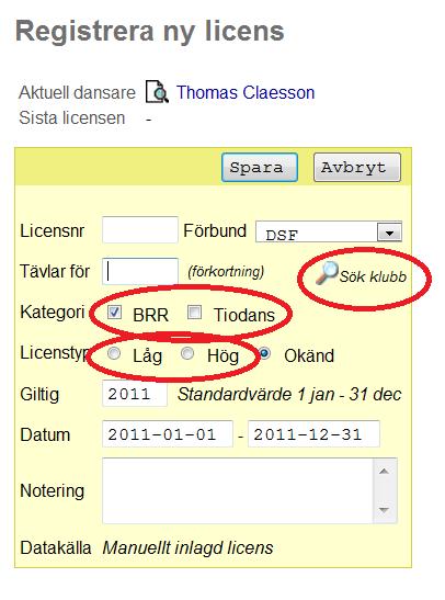 Efter att ni sökt fram eller lagt till personen i adressboken klickar ni på "Tävlingsinfo"