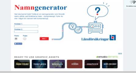 Länsförsäkringar har även sponsrat Namngeneratorn, som är en vältrafikerad funktion på Svenska namn. Hur? Vi styrde Länsförsäkringars displaymaterial mot forumtrådar där det diskuterats försäkringar.