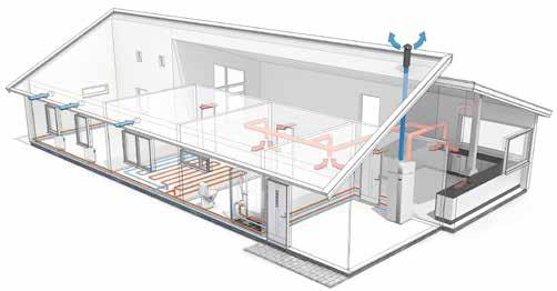 Hur fungerar frånluftsvärmepumpar? En frånluftsvärmepump suger ut luft genom ventilationskanaler i varma, fuktiga delar av huset, som badrum, kök och tvättstuga.