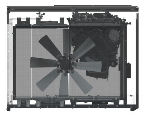 Tanken är att ge maximal kylkapacitet med minimalt rengöringsbehov. AirSense Cooling består av en 950 mm vändbar fläkt och ett kylarområde på 2,7 m 2.
