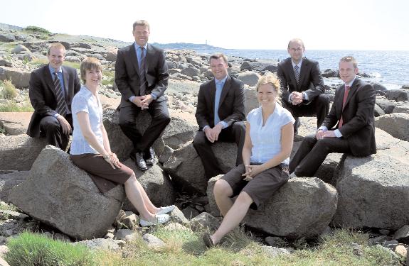 Fr.v: Henrik Tingstorp, Lena Wehlin, Ulf Ingemarson, Hans Bergqvist, Maria Töllbäck, Jens Lindskog och Daniel Helgstedt.
