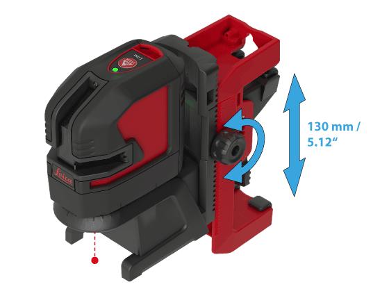 Vrid lasermätaren 360 runt lodpunkten och ställ in den vertikala