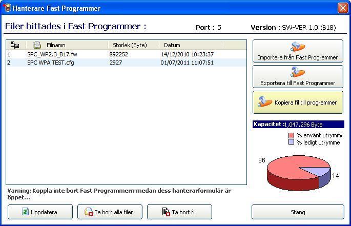 Använda Fast Programmer Kopiera Firmware- och Språkfiler till Fast Programmer 21