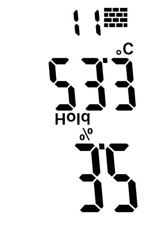 Mätvärdet behålls; klar för mätning Materialsymbol