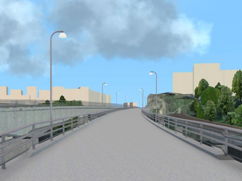 9 (11) + Tydlig optisk ledning + Förstärker rumsligheten för trafikanter på bro - Kräver dubbelt så mycket belysningskabel än alternativet med belysning längs med ena sidan av bron.