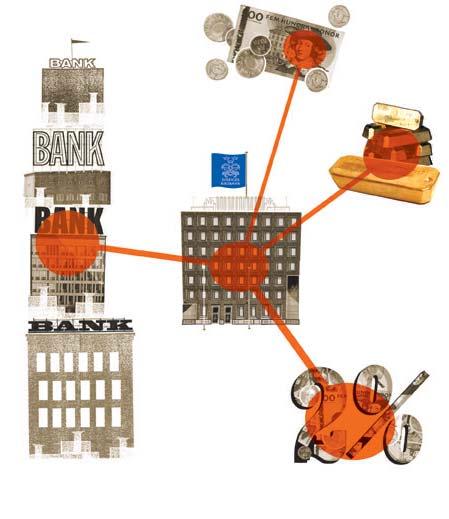 4 Riksbankens uppgifter Bankens verksamhet styrs av en lag riksbankslagen. Där står det att Riksbanken har två huvuduppgifter.