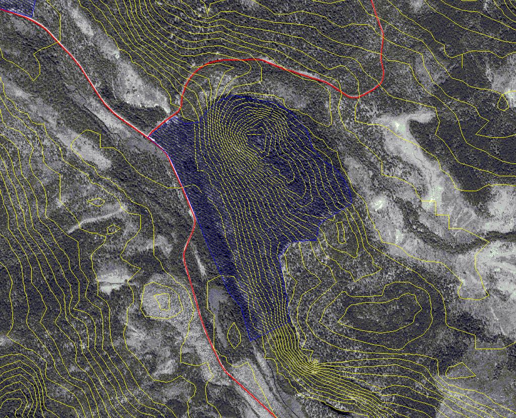 över Natura 2000-området Rismyrberget. Lantmäteriet, 2004.