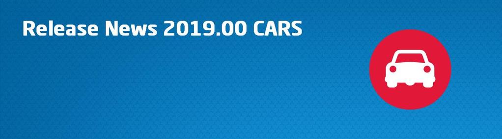 Releasenyheter CARS 2019.00 Uppdaterad fordonsdatabas med totalt 26 bilmärken som är uppdaterade mestadels mellan åren 2001 till 2018.