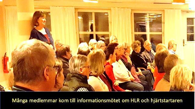 information att läsa om de olika investeringarna Informationsmöte om hjärtstartaren Många hade hörsammat inbjudan till informationsmötet om hjärt-och lungräddning (HLR) som genomfördes den 15
