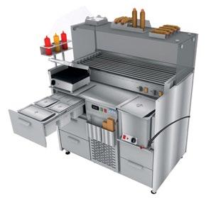 Korvmodul EKEBY Komplett korvmodul i rostfritt - rak front med glashuv. -FF800005 BREDD: 1200 mm DJUP: 730 mm HÖJD: 1370 mm ANSL.: 380 V (3-fas), 16 A ART.NR.