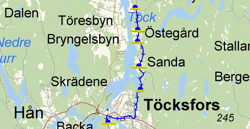 2014-08-18 15:07:23 Karta för Tur 6508 M - F Entreprenör Nordmarkens Busstrafik AB Fordon 6503 MB Sprinter 6508 7.05 7.21 Gottersbyn - Östegård, Bygget 7.