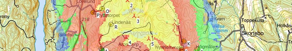 totalhöjd 250 m med topografisk skugga och