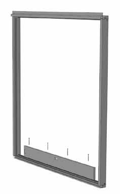 Se till att tröskelprofilen C ligger an mot karmsidorna uppåt. Borra med 5mm borr ca c/c 600mm och skruva fast med skruv D63.