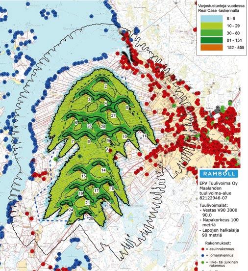 Zonerna visar antalet timmar med