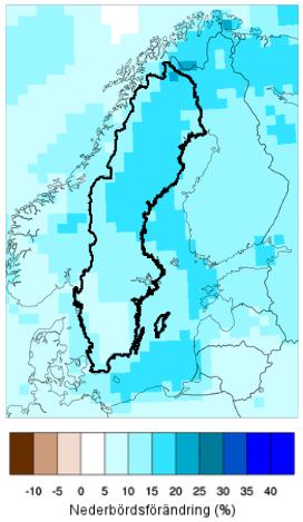 2100 jämfört med 1971 2000 5 2.1.1 Temperaturen i Sverige stiger mer än genomsnittet i världen Temperaturökningen i Sverige går snabbare än den globala uppvärmningen.