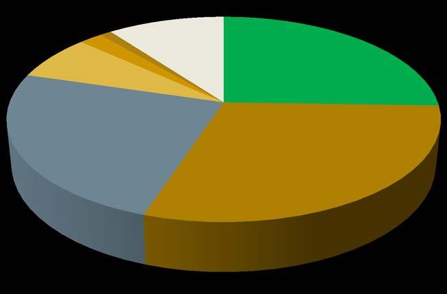 Slamanvändning i Sverige 2014 Jordbruk (25%) Jordtillverkning (29%) Deponitäckning (24%) Lager (7%) Deponi (2%)