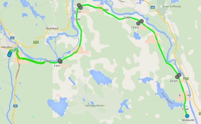 För olympisk distans så har vi ingen energistation så se till att du har all energi och vätska du behöver för hela cyklingen från början, bla 2 st fyllda flaskor på cykeln rekommenderas.