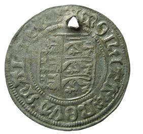 Hans, Köpenhamn, skilling. Funnen i Hagby kyrka, Småland. Fig. 5. Hans, Malmö, sösling. Funnen på Läckö slott, Västergötland.