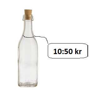 6 28 51 86 FRÅGA 12: KLURINGEN VUEN & BARN: KORKAT En flaska med kork kostar 10 kr och 50 öre.