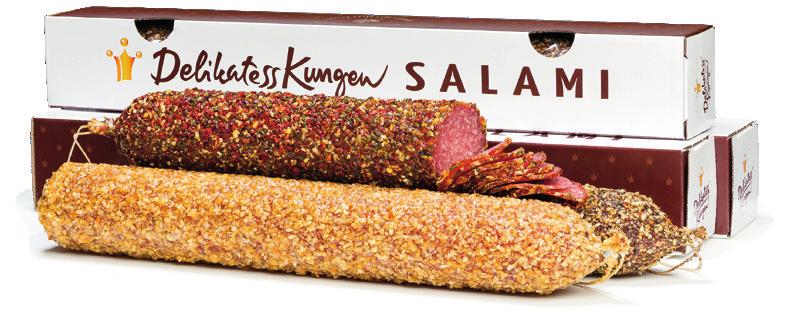 produkt i butik ca 250:- Vikt ca 800 g, längd ca 36 cm En salami med 96% kötthalt, (kalkonkött och fläskkött) endast 28% fett.