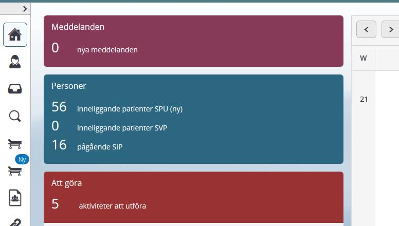 Meddelandeutan koppling till patient 1