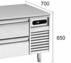 kw Grill-kyl/frys-bänk U1/U2 Grillkylbänk U1 och grillfrysbänk U2 har isolerad toppskiva som inte leder