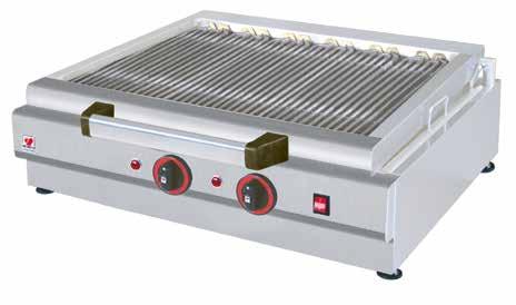 De elektriska grillarna är försedda med vattenlådor och ett speciellt reflektorsystem för att optimera värmeflödet.