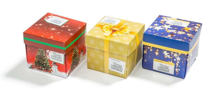 1 Välj förpackning Det finns två förpackningar, Cube 7 och Cube 9 (cm). Cube 9 innehåller Bregmos Selected. Chokladen tillverkas i vår fabrik i Borgstena.