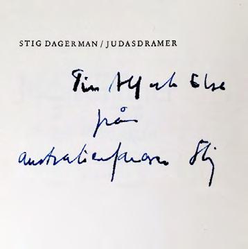 1. 1. DAGERMAN, S. Judasdramer. Streber / Ingen går fri. Stockholm, P. A. Norstedt & söner, 1949. 332 s. Häftad. Delvis ouppskuren.