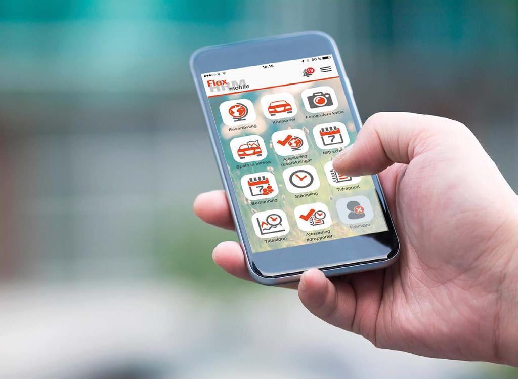 4 Flex HRM Mobile är en del av Flex HRM Flex HRM Mobile hela personalsystemet på fickan Är era medarbetare mycket på språng? Med Flex HRM Mobile kan du utföra jobbet oavsett var du befinner dig.