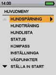 STEG::03 INSTÄLLNINGAR FÖR TEK 1.5 HUVUDMENY När du slår på den handhållna enheten eller trycker PÅ knappen TILLBAKA visas huvudmenyn.
