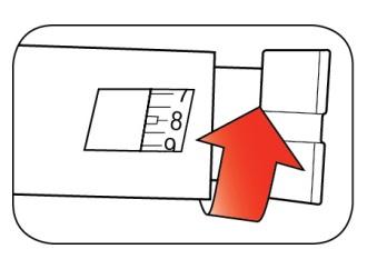 Steg 8: Vrid doseringsknappen till det antal enheter som du ska injicera. Doseringsindikatorn visar din dos. Varje doseringssteg är en halv enhet (0,5 enhet).