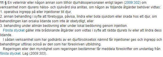 Föreskrifter D8 undantag för