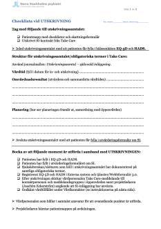 Arbetsdokument Följande arbetsdokument har tagits fram: Information till