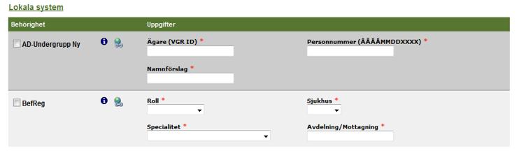 Lokala system Här visas lokala system.